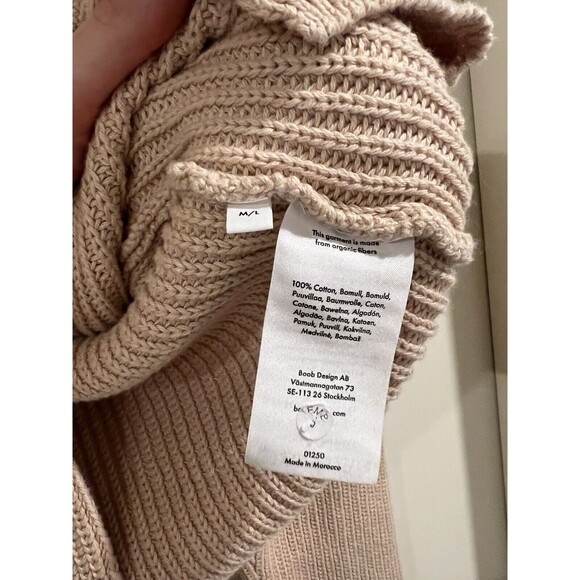 b 0 0 b Maternity Nursing Sweater Beige Organic Cotton M/L - Picture 5 of 9